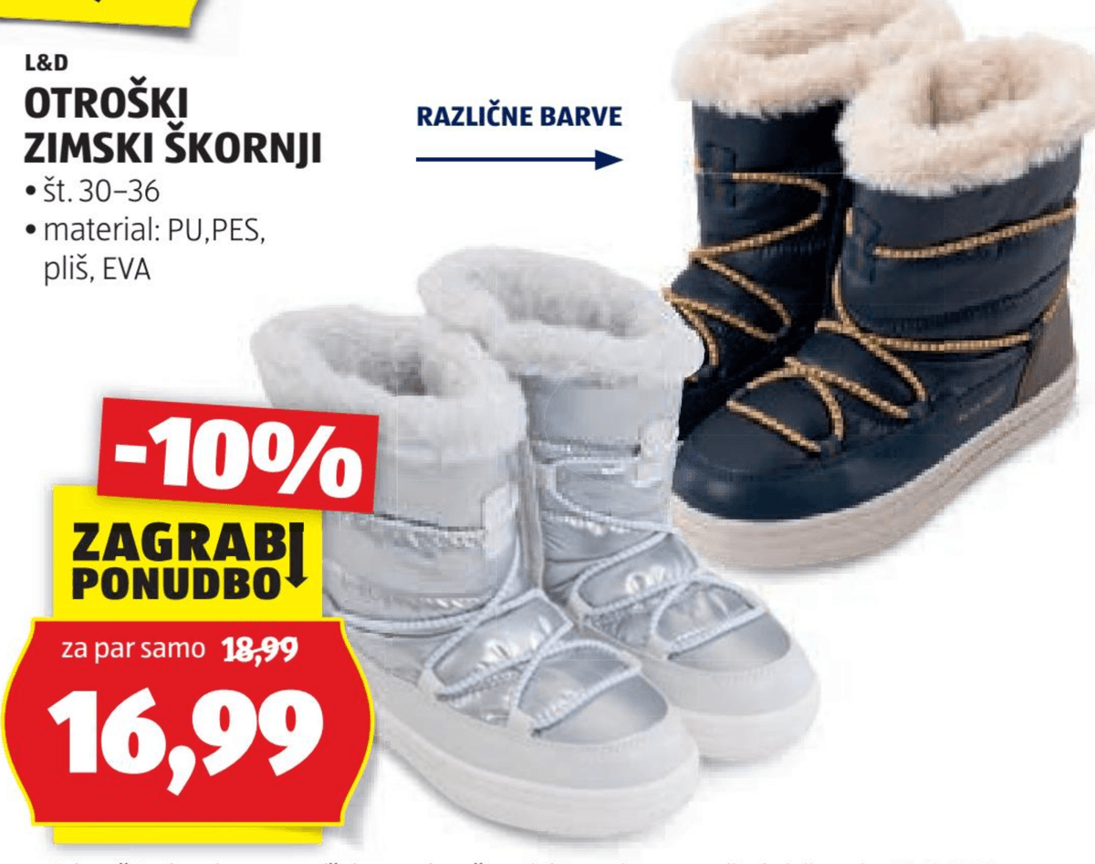 L&D Otroški zimski škornji - Akcija v trgovini Hofer