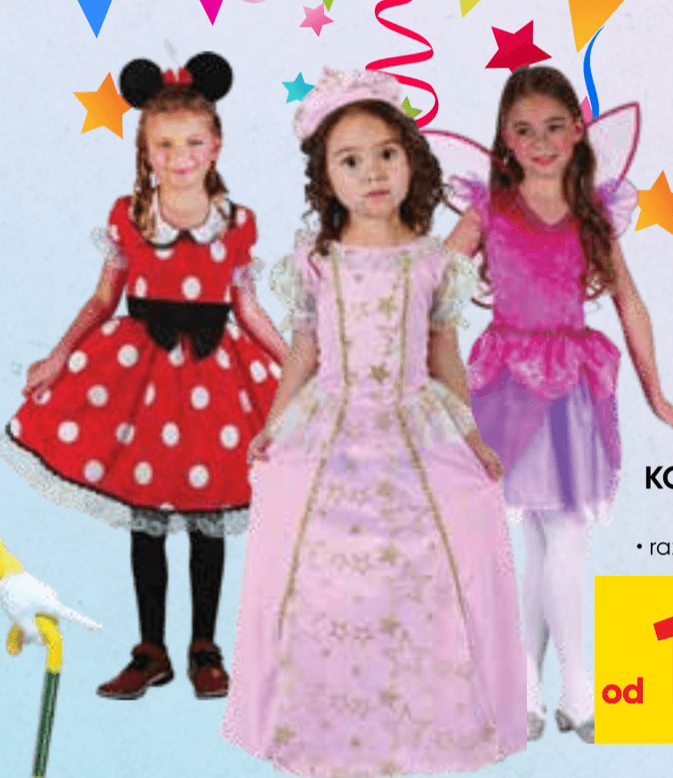 Pustni kostumi za deklice - Akcija v trgovini Tuš