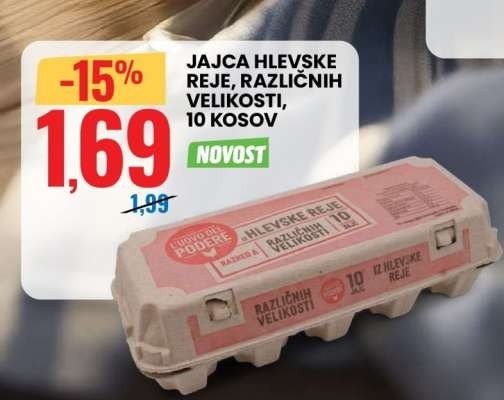 Spar jajca hlevske reje 10 kosov, velikost M Akcija v trgovini Spar