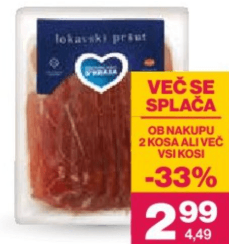 Narezek lokavski pršut s'Krasa 100 g Akcija v trgovini Mercator