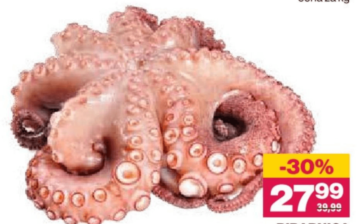 Kuhana hobotnica - Akcija v trgovini Mercator