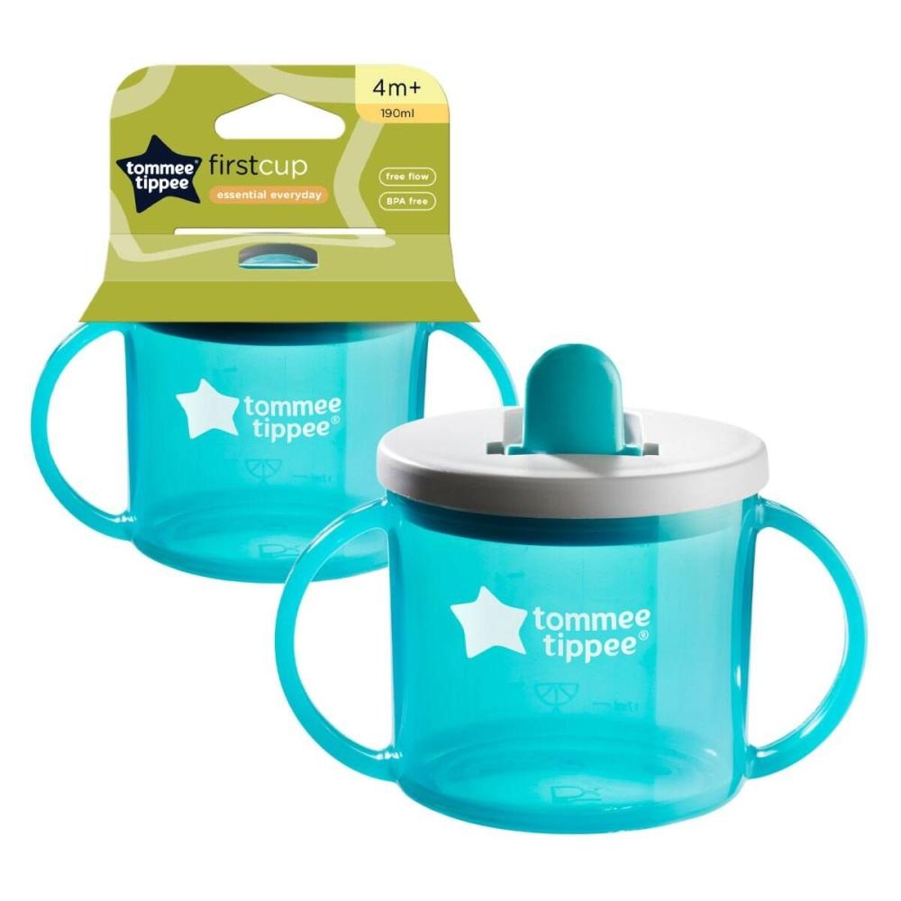 Tommee Tippee Lonček z ustnikom in ročaji First Cup 190 ml - Akcija v trgovini E.Leclerc