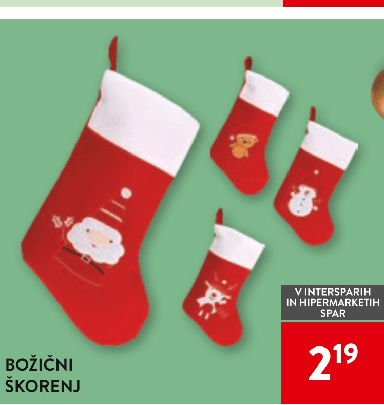 Božični škorenj - Akcija v trgovini Spar