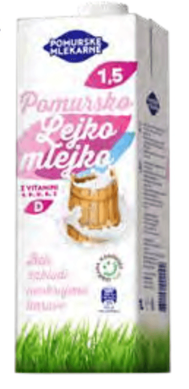 Lahko Pomursko mleko 1 L Pomurske Mlekarne - Akcija v trgovini Jager
