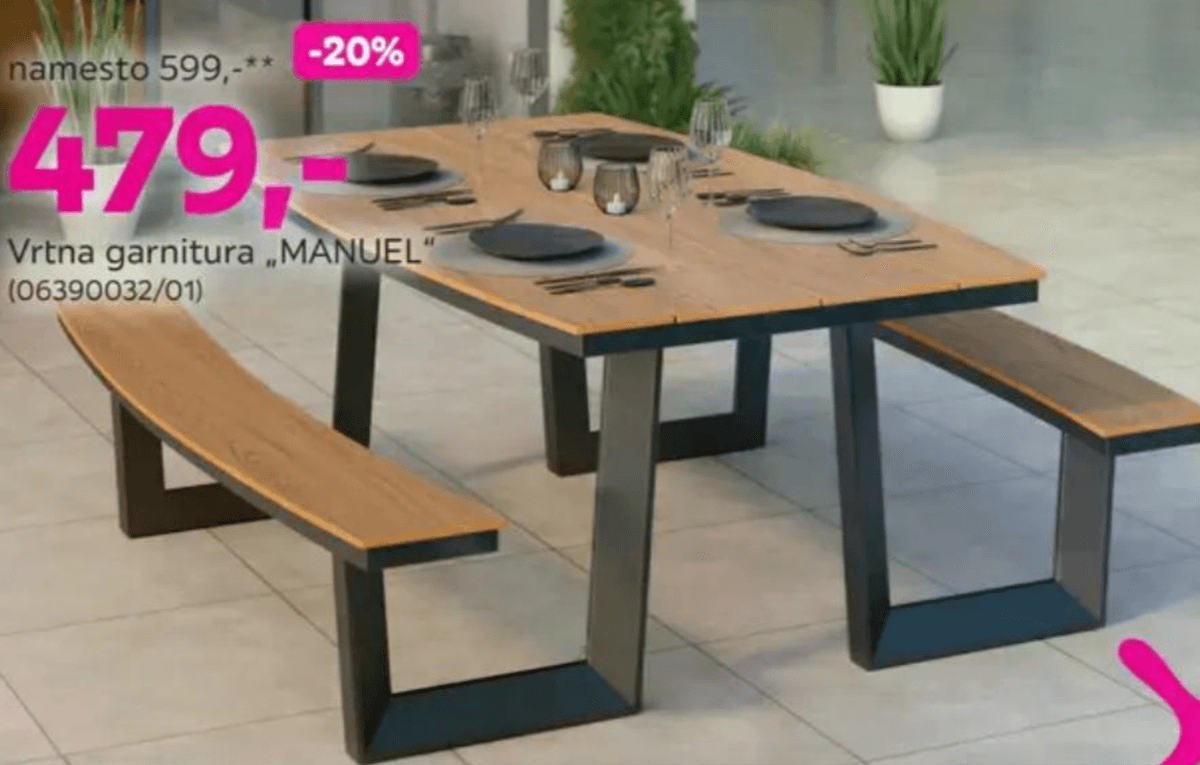 Vrtna garnitura „MANUEL" - Akcija v trgovini Mömax