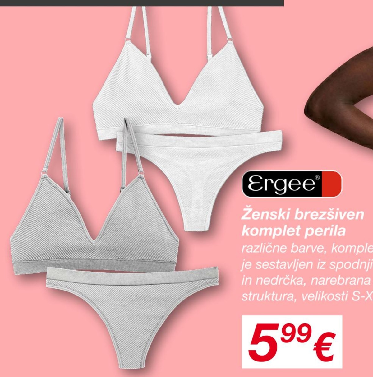 Ženski brezšiven komplet perila Ergee - Akcija v trgovini Kik