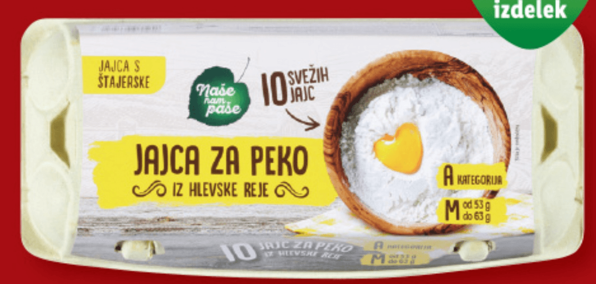 Naše nam paše Sveža jajca za peko 10 kosov - Akcija v trgovini Lidl
