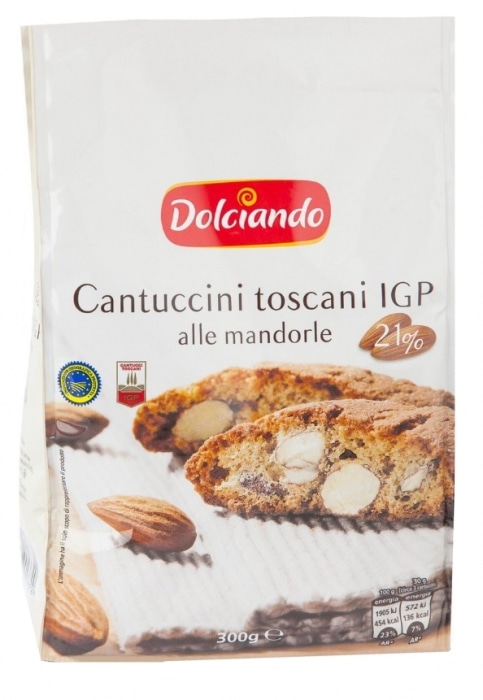 Keksi Cantuccini Toscani IGP, z mandlji 300 g Dolciando - Akcija v trgovini Eurospin