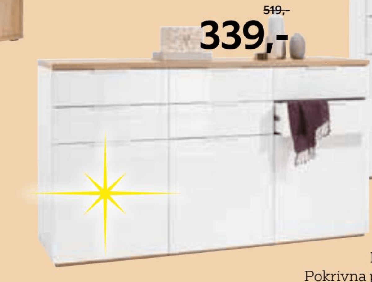 Komoda - Akcija v trgovini Lesnina