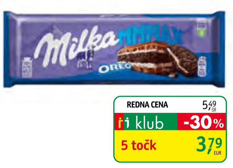 Čokolada Milka Oreo 300 g Akcija v trgovini Jager