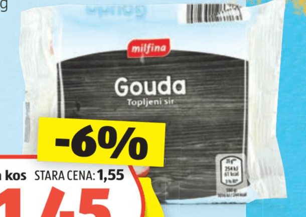 Milfina Gavda topljeni sir 250 g - Akcija v trgovini Hofer