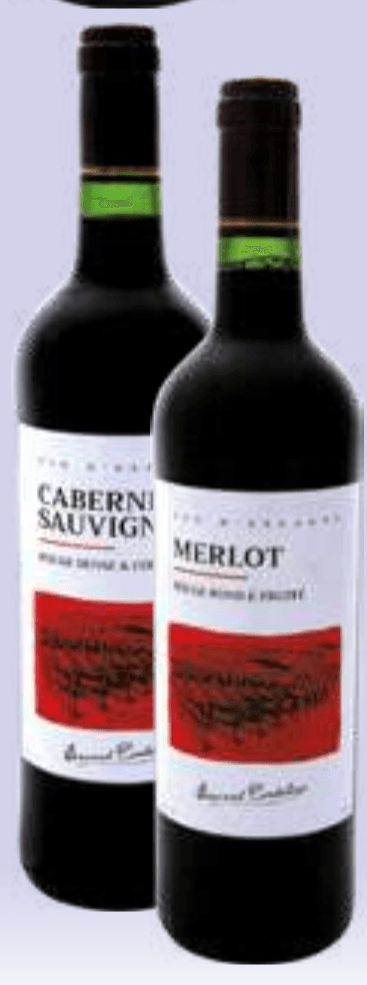 Cabernet Sauvignon ali Merlot 0,75 l - Akcija v trgovini E.Leclerc
