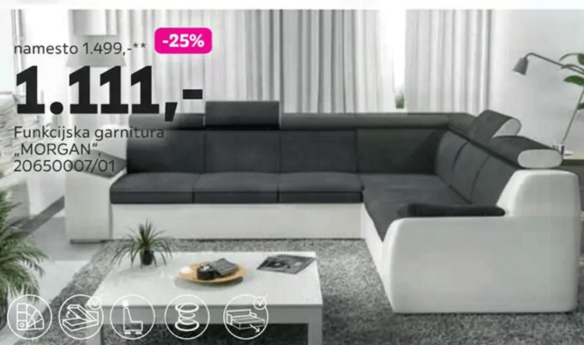 Funkcijska garnitura „MORGAN" - Akcija v trgovini Mömax