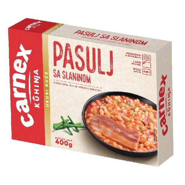 Pasulj s slanino, domača sarma ali polnjena paprika Carnex 400 g - Akcija v trgovini Mercator