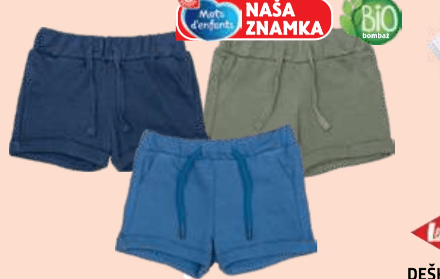 Deške kratke hlače Mots d'enfants - Akcija v trgovini E.Leclerc