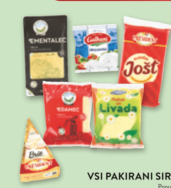 Vsi pakirani siri in mesnine - Akcija v trgovini Spar