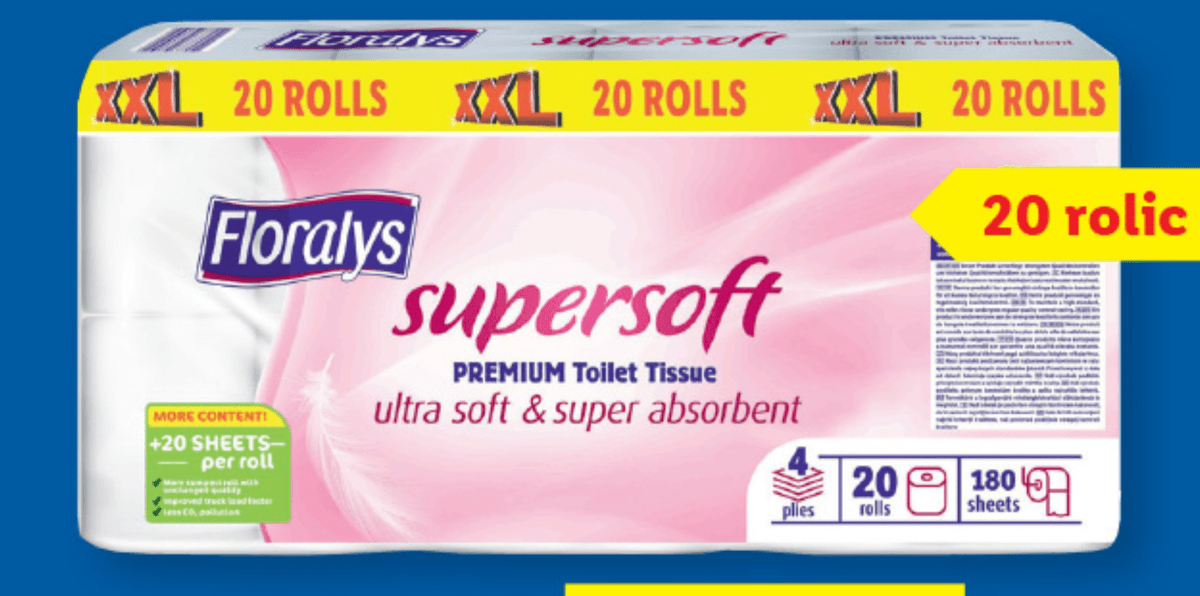 FLORALYS Toaletni papir XXL 20 rolic - Akcija v trgovini Lidl