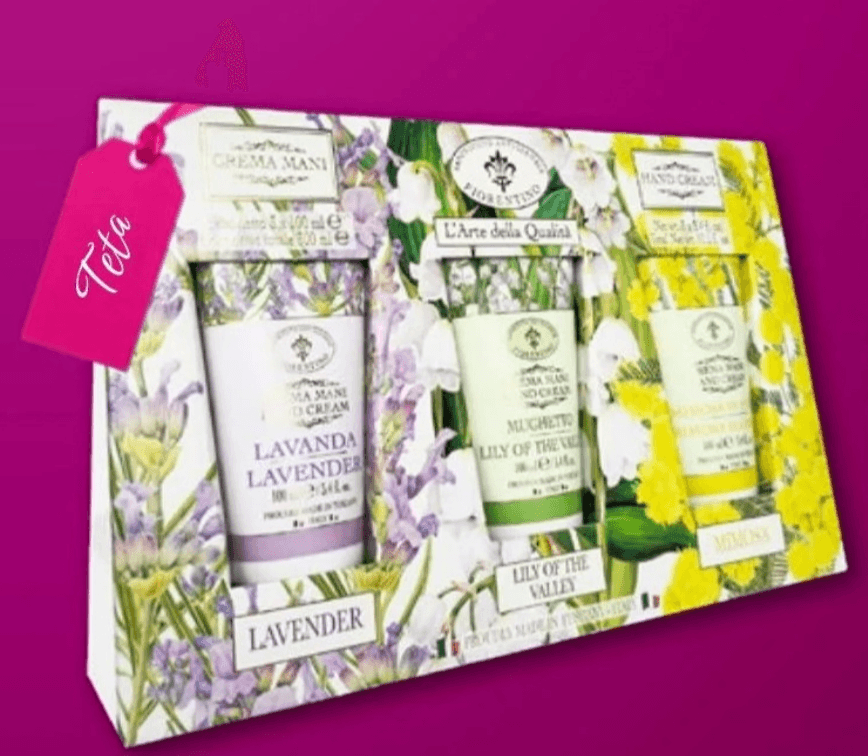 Fiorentino set krem za roke sivka, šmarnica in mimoza 3x 100 ml - Akcija v trgovini Regal Shop