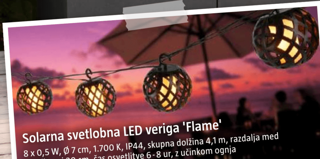 Solarna svetlobna LED veriga 'Flame' - Akcija v trgovini Bauhaus