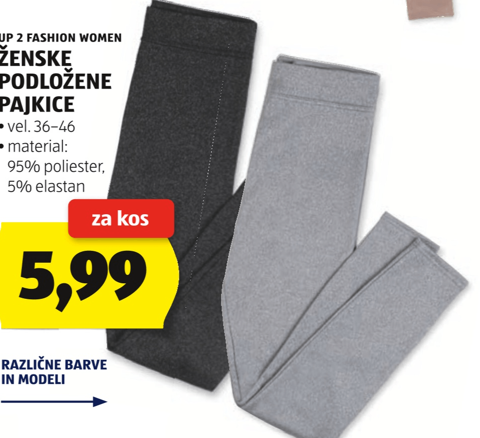 Ženske podložene pajkice - Akcija v trgovini Hofer