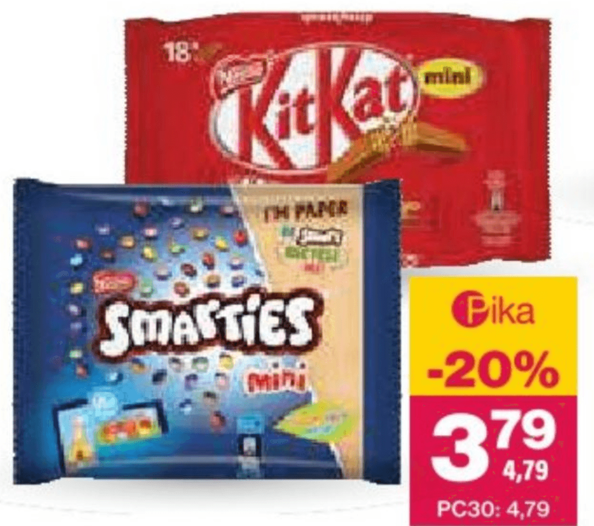 Kit Kat čokolada ali Smarties bonboni 301 g ali 259 g Kit Kat, Smarties - Akcija v trgovini Mercator