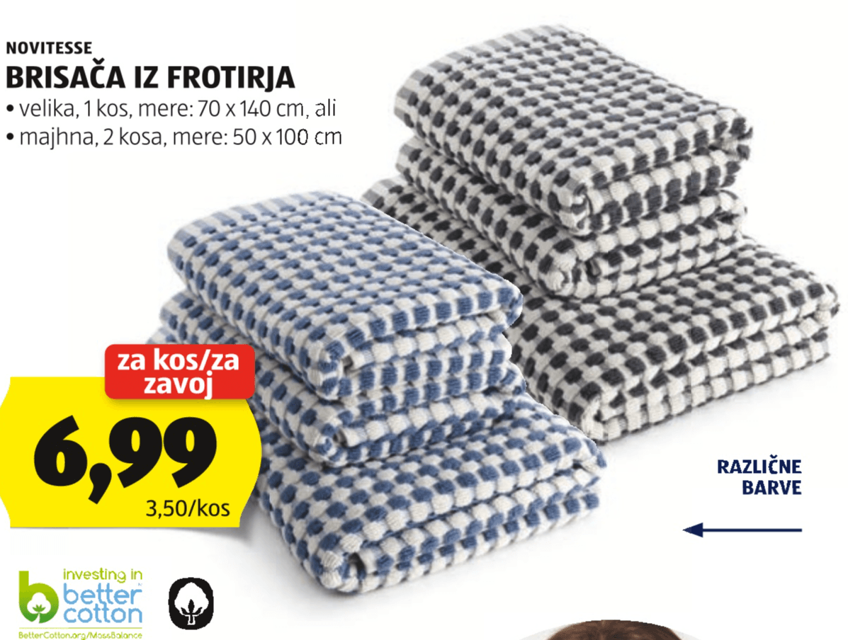 NOVITESSE Brisača iz frotirja - Akcija v trgovini Hofer