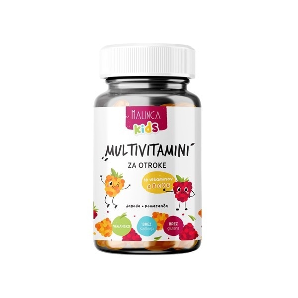 Malinca multivitamini v bonbonih za otroke 60 gumi bonbonov Akcija v trgovini E.Leclerc