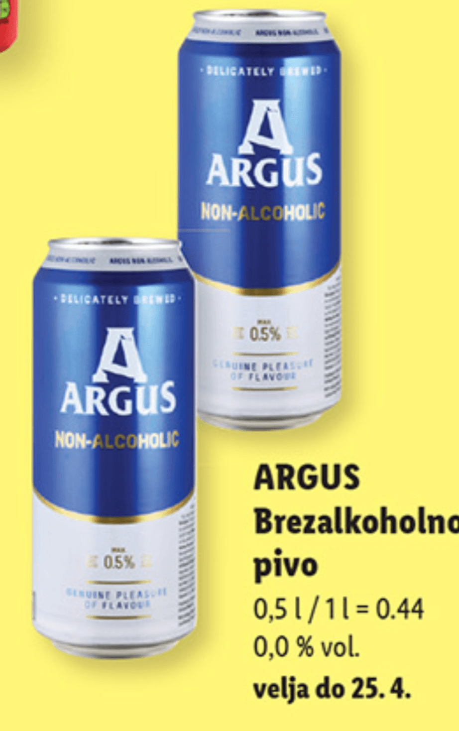 Argus Brezalkoholno pivo 0,5 l - Akcija u trgovini Lidl