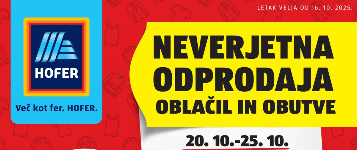 Hofer katalog Akcijska ponudba od 16.10. do 25.10.2025