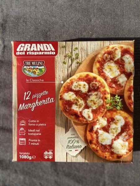 Mini pice Margherita 12 kosov, 1,08 kg Grandi del risparmio - Akcija v trgovini Eurospin
