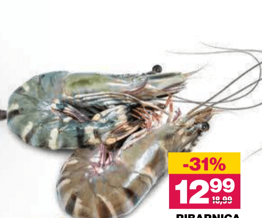 Kozice Black Tiger - Akcija v trgovini Mercator