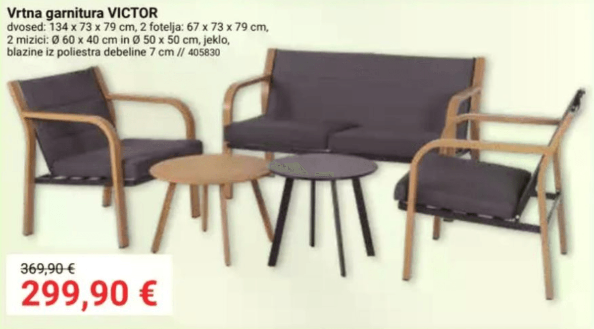 Vrtna garnitura VICTOR - Akcija v trgovini Pevex