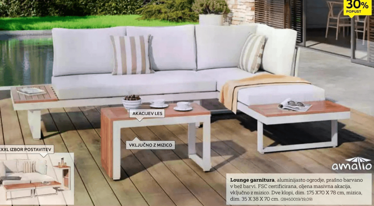Lounge garnitura amalio - Akcija v trgovini Lesnina