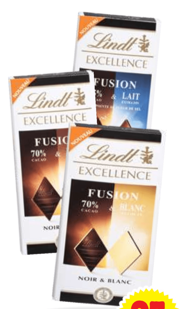 Čokolada Fusion Lindt 100 g - Akcija v trgovini E.Leclerc