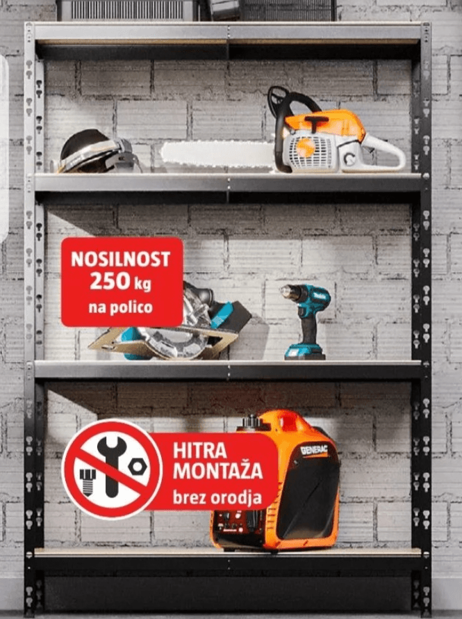 Težkonosilni kovinski regal 'XXM' - Akcija v trgovini Bauhaus