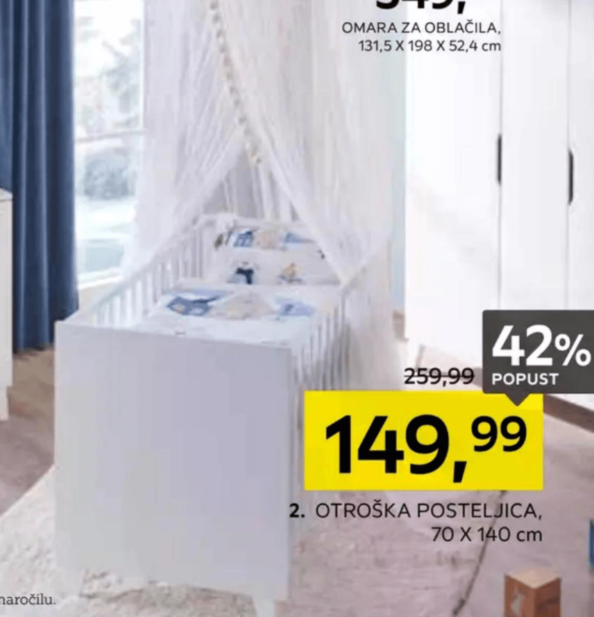 Otroška posteljica - Akcija v trgovini Lesnina