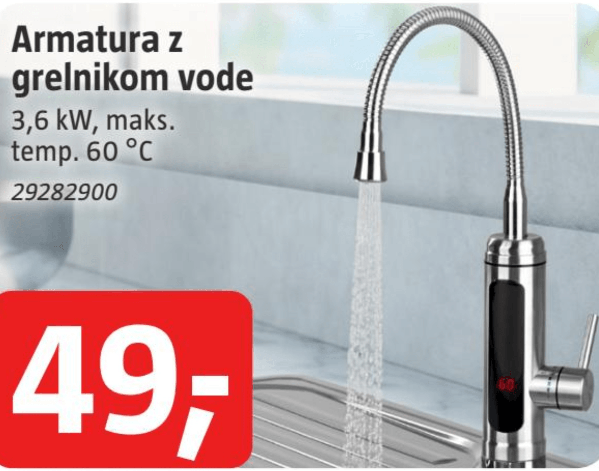 Armatura z grelnikom vode - Akcija v trgovini Bauhaus