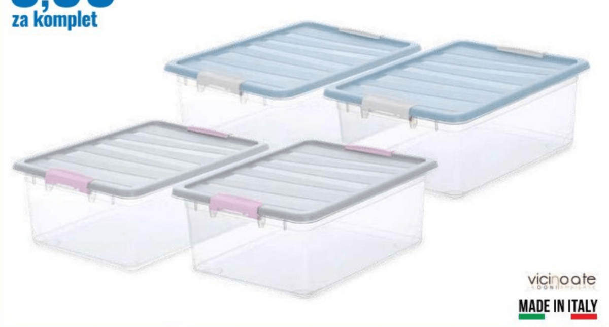 Komplet plastičnih posod 2 kom, 12 L - Akcija v trgovini Eurospin