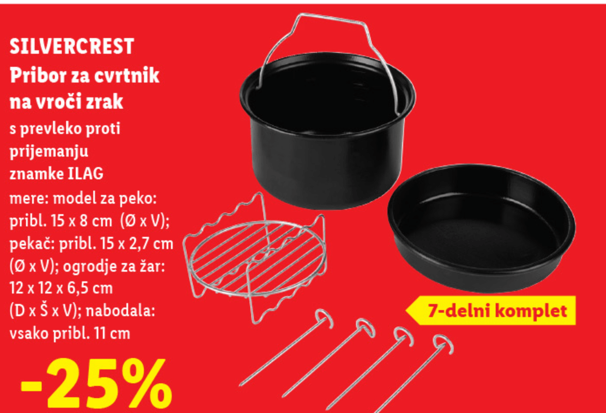 SILVERCREST Pribor za cvrtnik na vroči zrak 7-delni komplet - Akcija v trgovini Lidl
