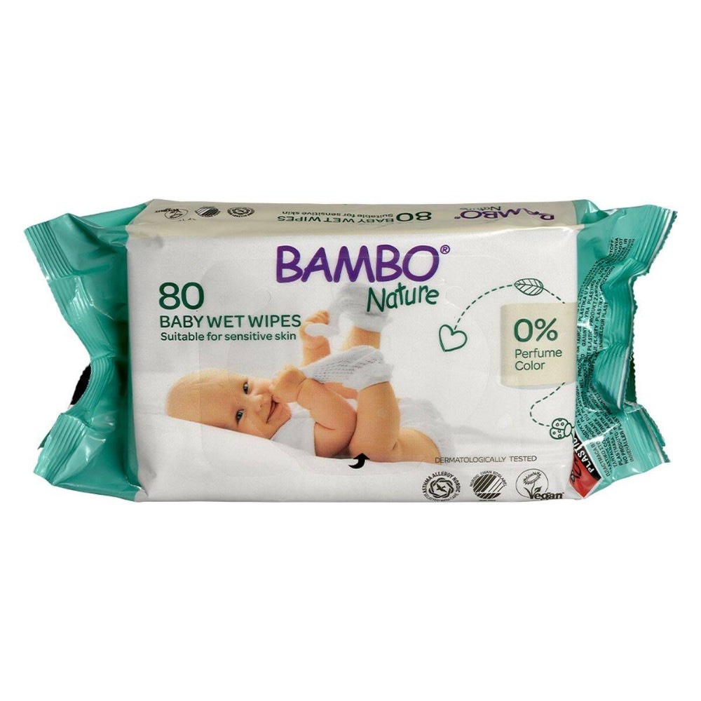 Vlažni robčki Bambo nature 80 kos - Akcija v trgovini Mercator
