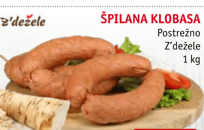 Špilana klobasa 1 kg Z'dežele - Akcija v trgovini Jager