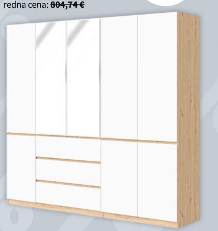 OSKAR LUX omara 8V 3P 225 x 52 x 212 cm - Akcija v trgovini Prima