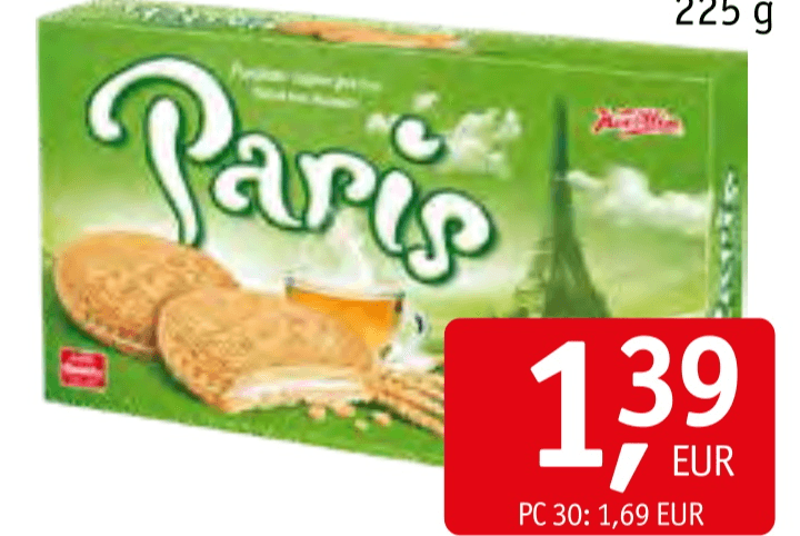 Piškoti Paris 225 g - Akcija v trgovini Jager
