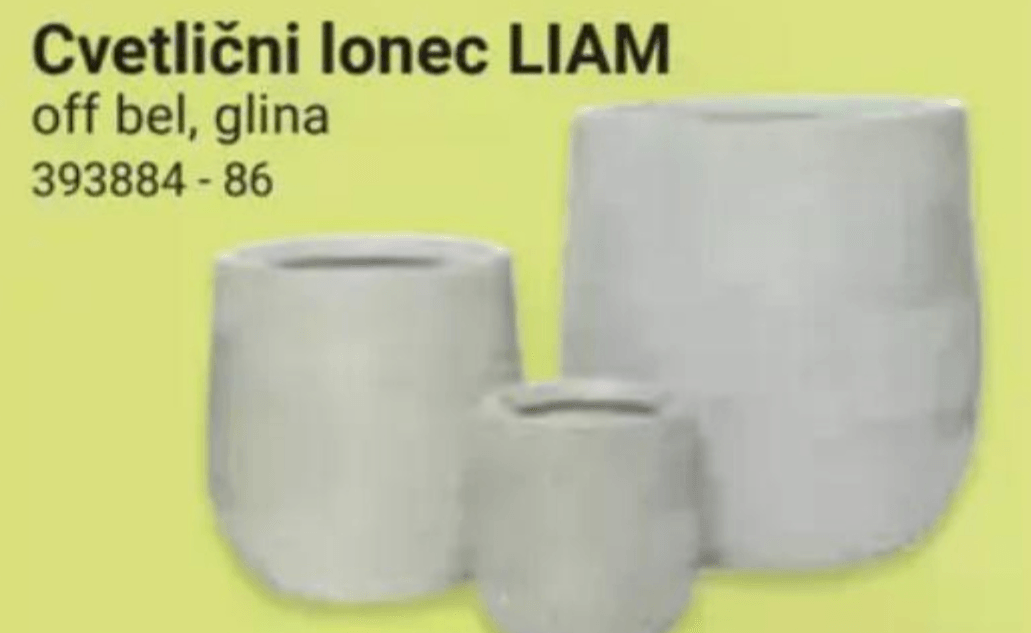 Cvetlični lonec LIAM 20,5 x 20,5 x 20,5 cm - Akcija v trgovini Pevex