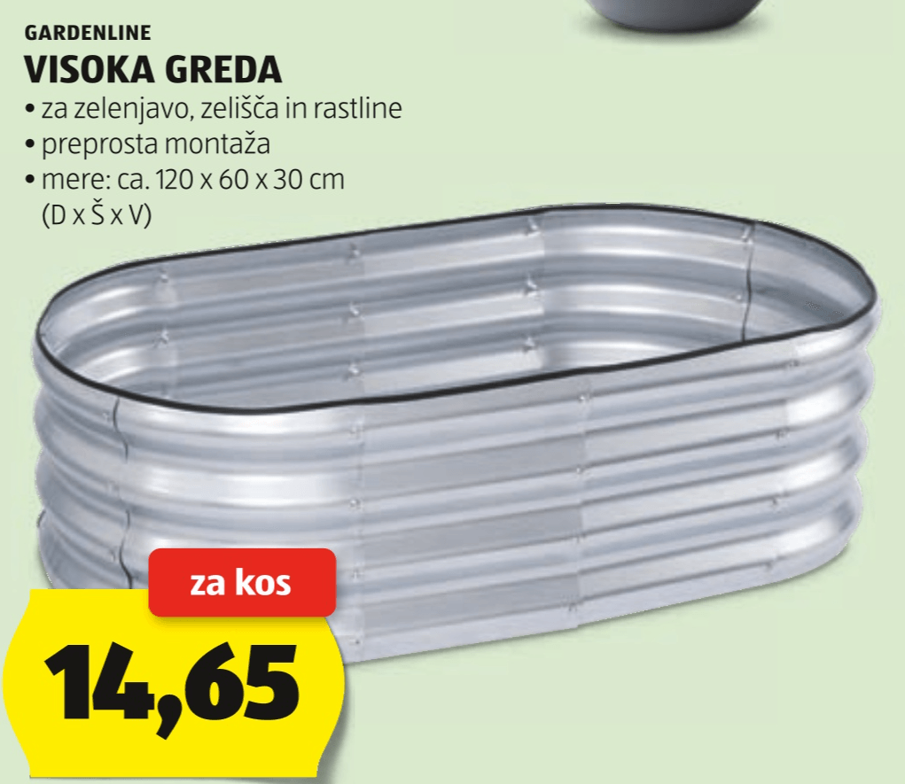 Visoka greda GARDENLINE - Akcija v trgovini Hofer
