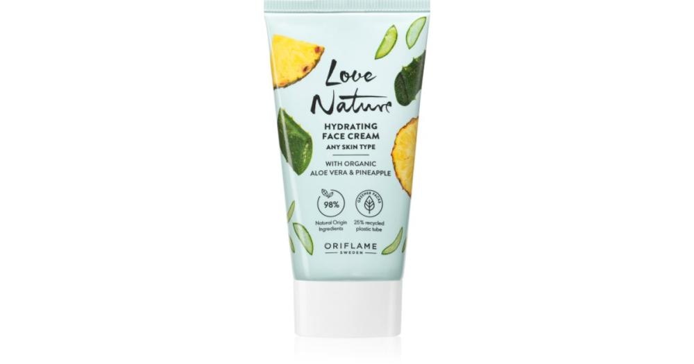 Love Nature vlažilna krema za obraz z aloe vero in ananasom 50 ml - Akcija v trgovini Oriflame