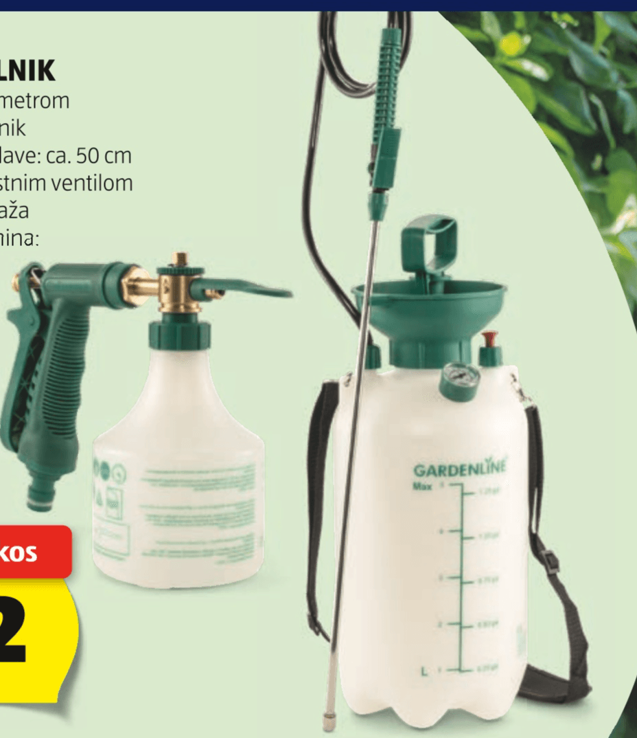 Gardenline Tlačni pršilnik - Akcija v trgovini Hofer