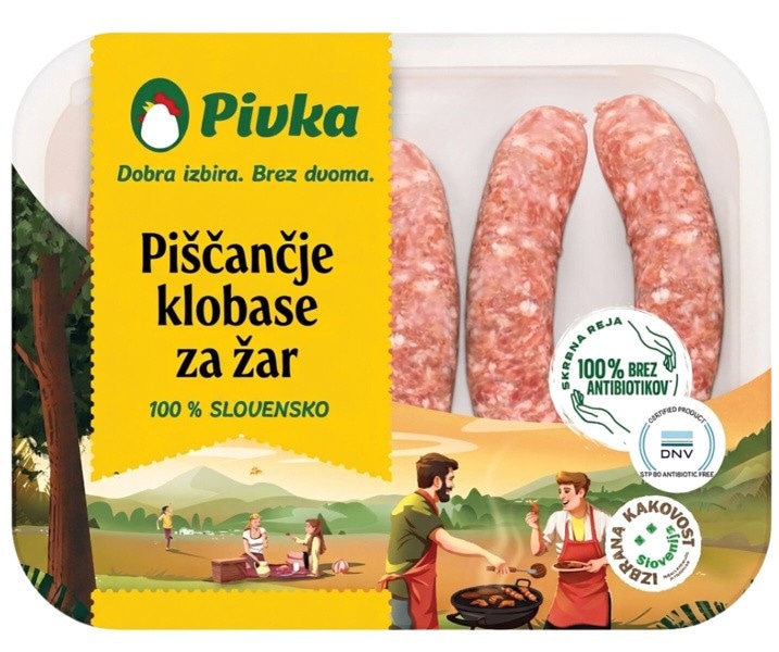 Pivka piščančja klobasa za pečenje IK 400 g Akcija v trgovini Spar
