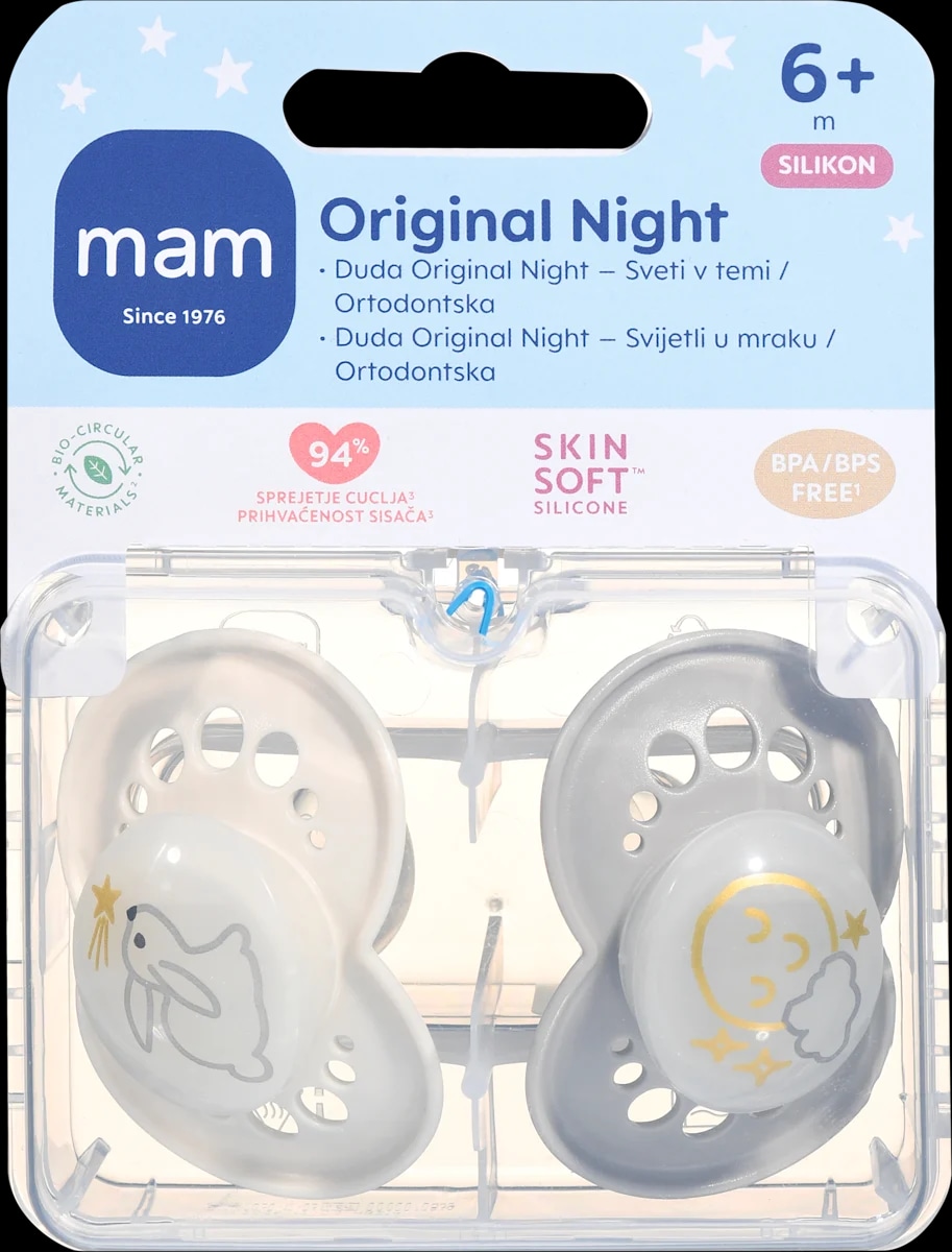 mam Original Night ortodontska duda 2 kosa Akcija v trgovini Dm