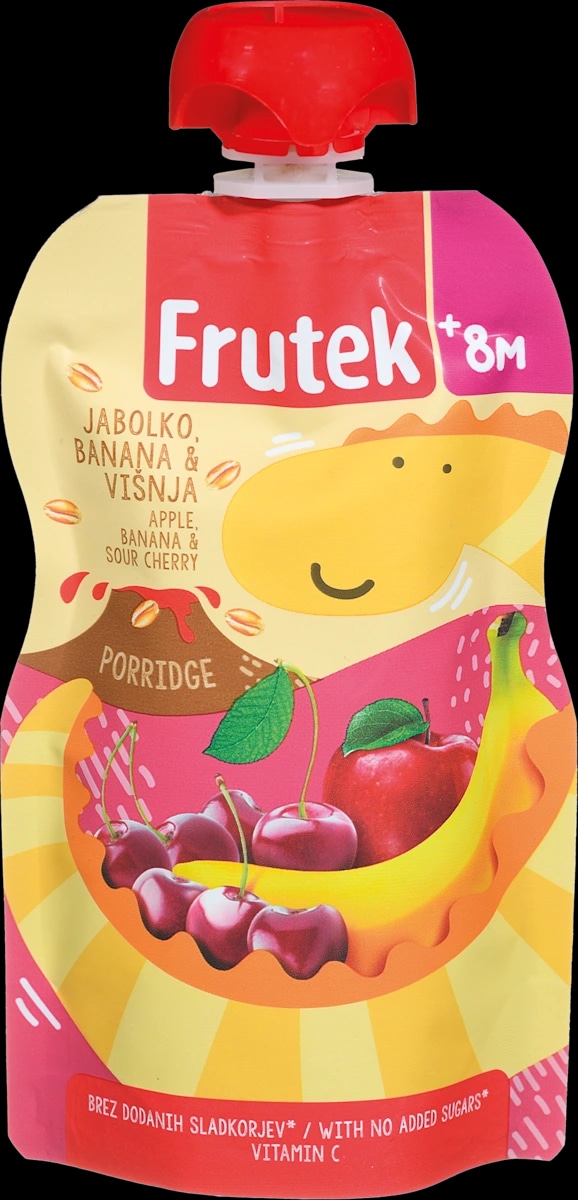 Frutek kašica iz jabolk, banan in višenj z žiti 100 g - Akcija v trgovini Dm